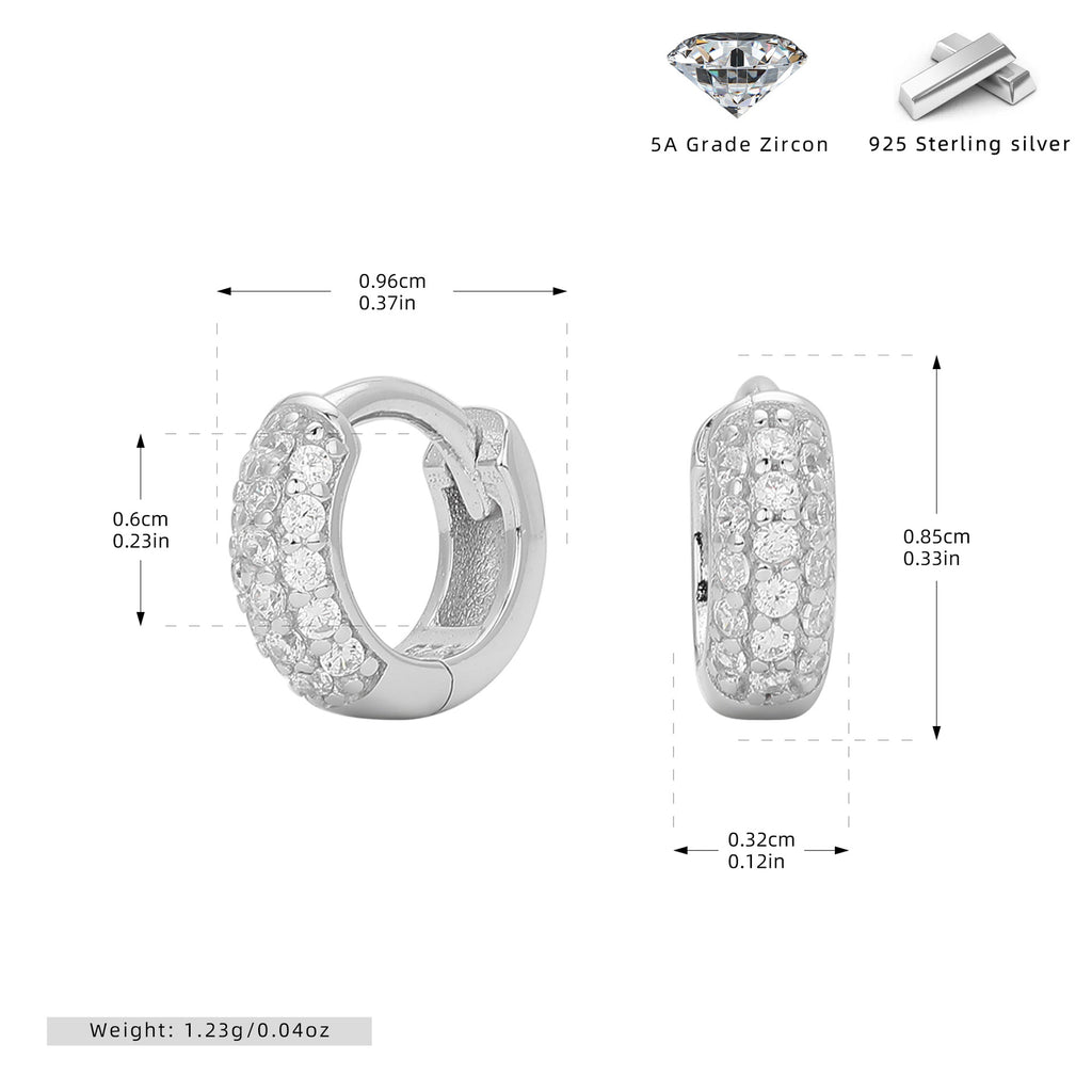 Damen Creolen mit luxuriösem Zirkonbesatz und hochwertigem 925 Sterling Silber Shop Nory