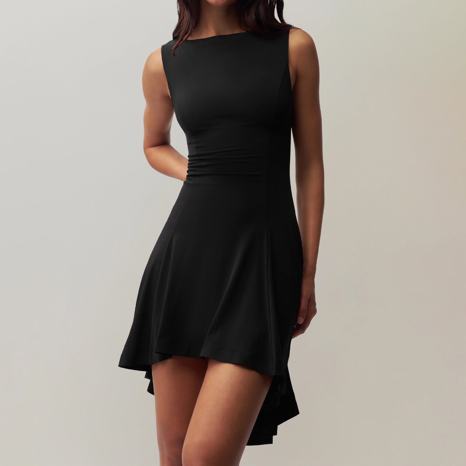 Damen ärmelloses asymmetrisches Kleid