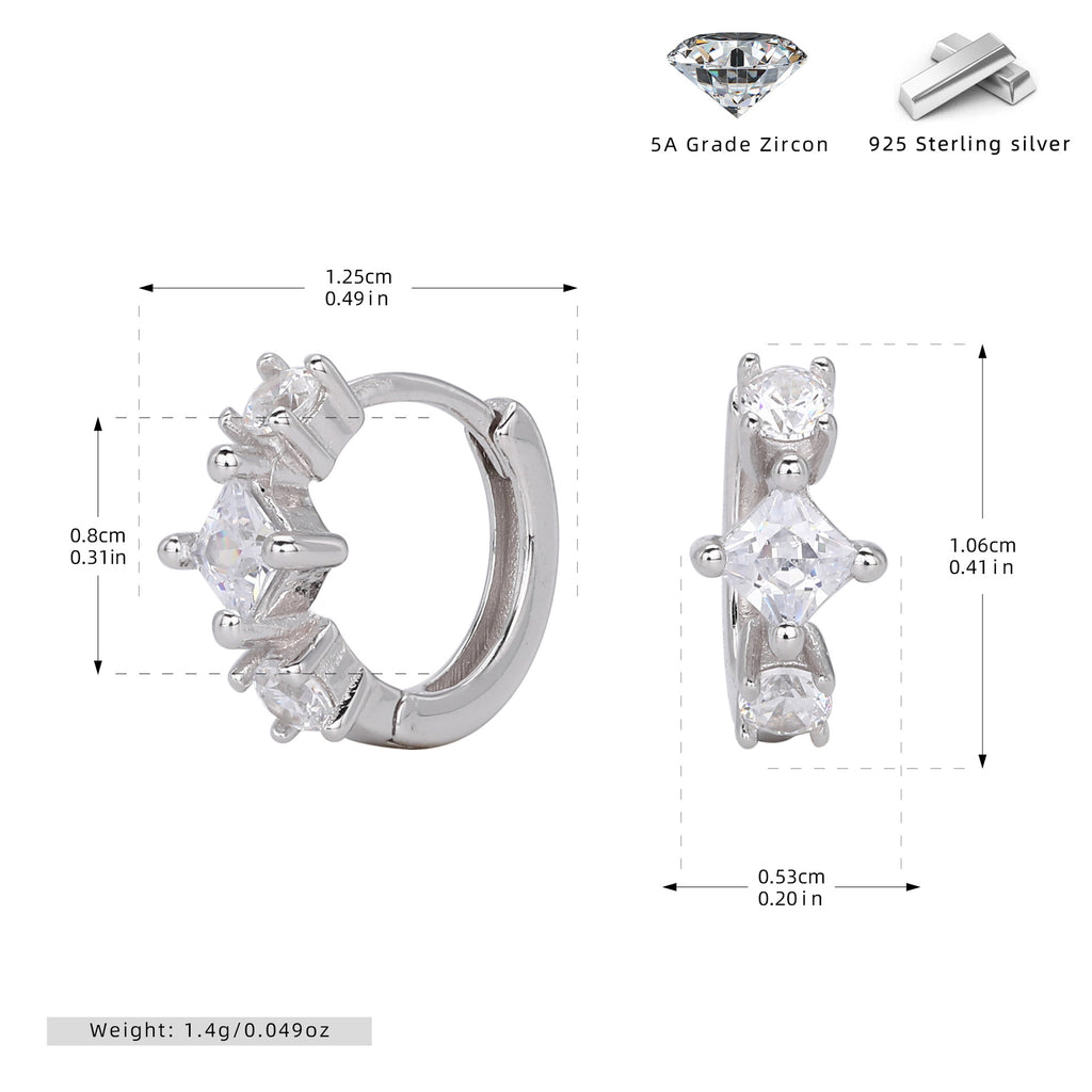 Damen Luxuriöse Ohrhänger aus 925 Sterling Silber mit funkelndem Zirkon Shop Nory