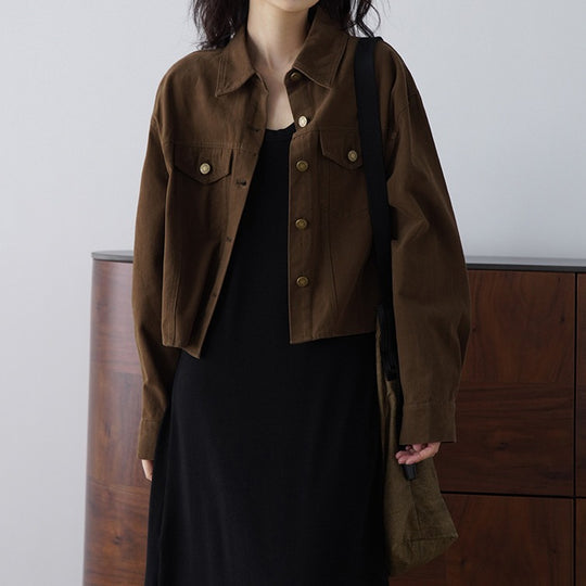 Damen Modische Oversized-Jacke mit Knöpfen und praktischen Taschen Shop Nory
