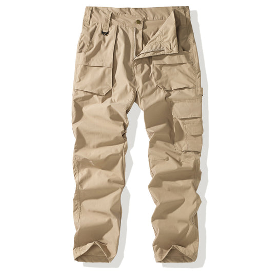 Herren Robuste Cargo-Hose mit aufgesetzten Klappentaschen, Knieabnähern und geradem Schnitt Shop Nory