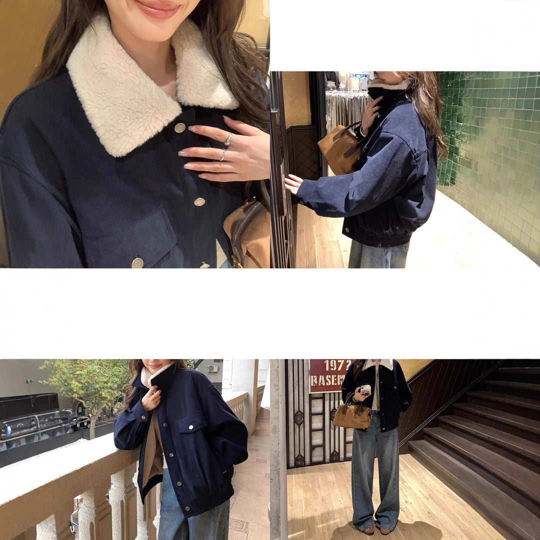 Damen Übergangsjacke mit Kunstfellkragen Shop Nory