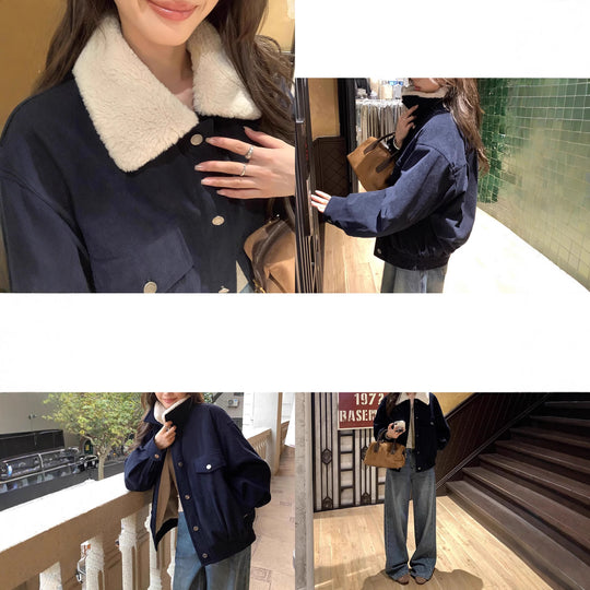 Damen Übergangsjacke mit Kunstfellkragen Shop Nory