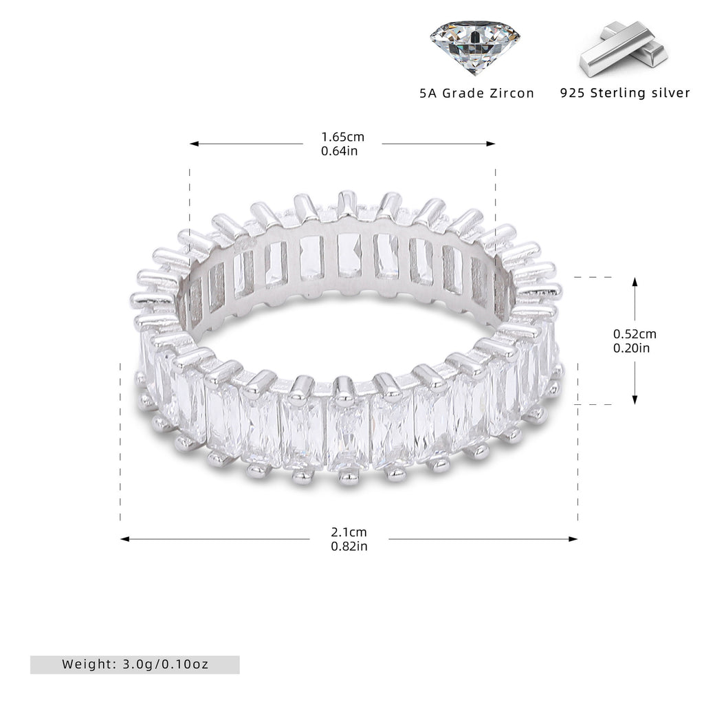 Damen Ring mit luxuriösem Zirkonbesatz aus hochwertigem 925 Sterling Silber Shop Nory