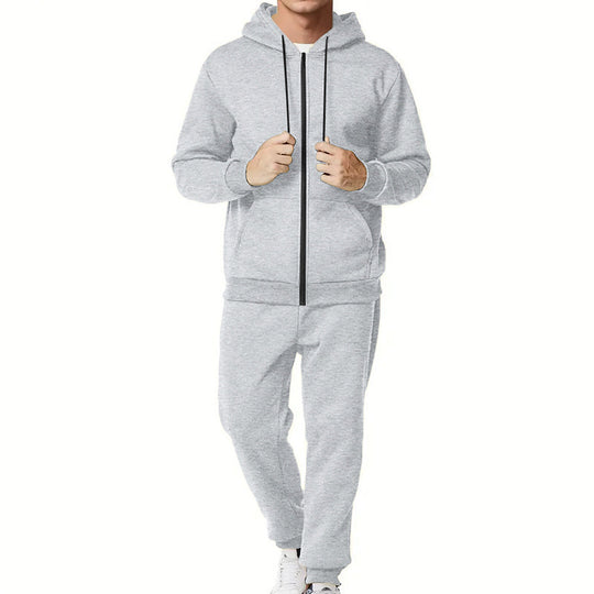 Herren nan zweiteiliges Zip-Hoodie und schmal zulaufende Jogginghose aus French Terry Shop Nory
