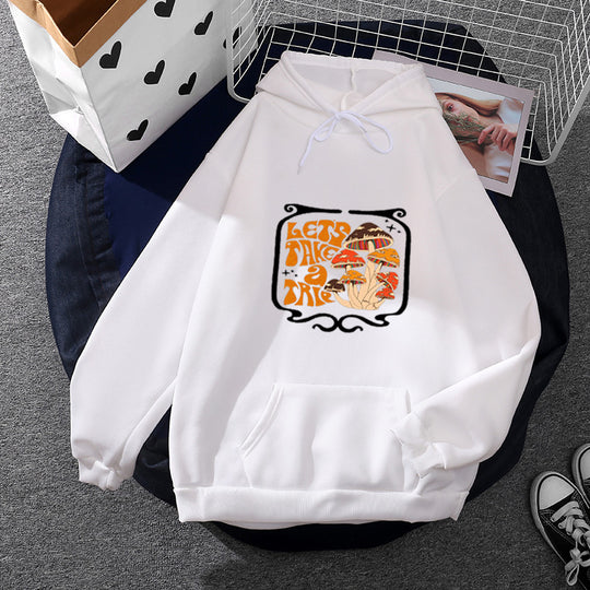 Damen nan leichter Oversize Kapuzenpullover mit Herz‑EKG‑Motiv, langen Kordeln und elastischem Bund Shop Nory