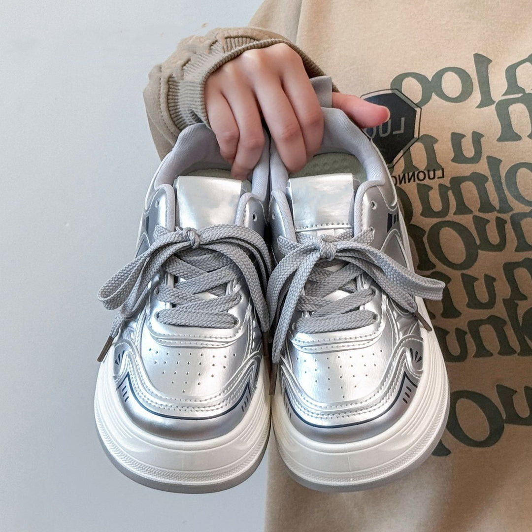 Damen Moderne Plateau-Sneaker mit metallic-Optik und dämpfender EVA-Zwischensohle Shop Nory