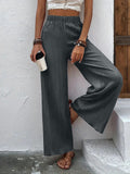 Damen Weite Plissee-Hose aus atmungsaktivem Material Shopnory