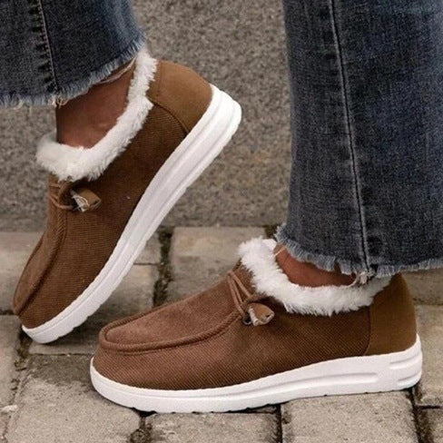 Damen Gefütterte Mokassin-Slipper mit Teddyfutter und dämpfender Gummisohle Shop Nory