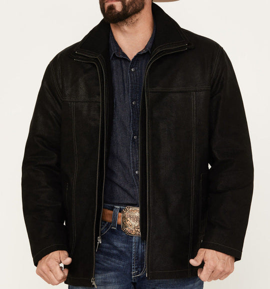 Herren vielseitige und robuste Wildlederjacke mit funktionalen Taschen