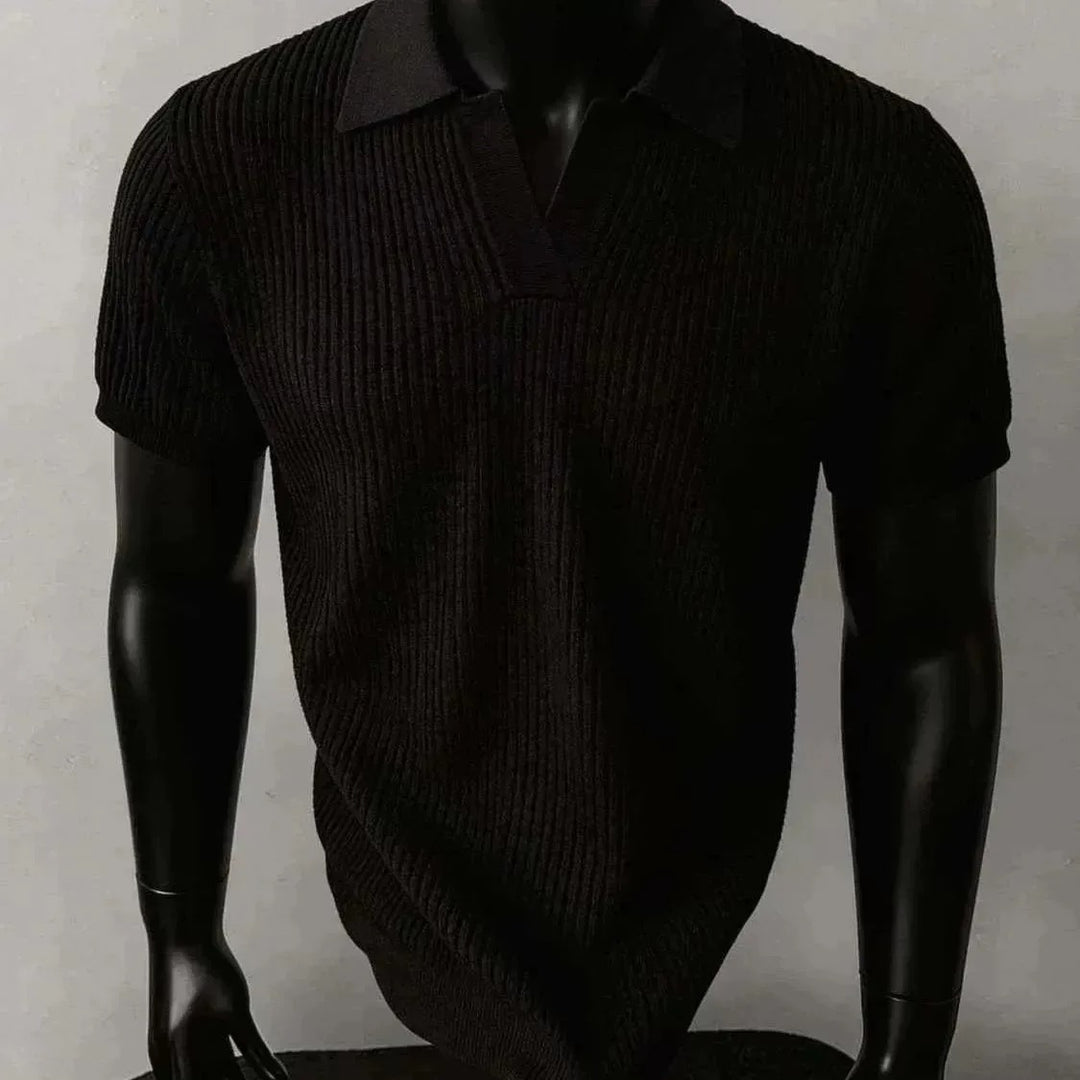 Herren Modisches Strickpoloshirt mit V-Ausschnitt Shop Nory