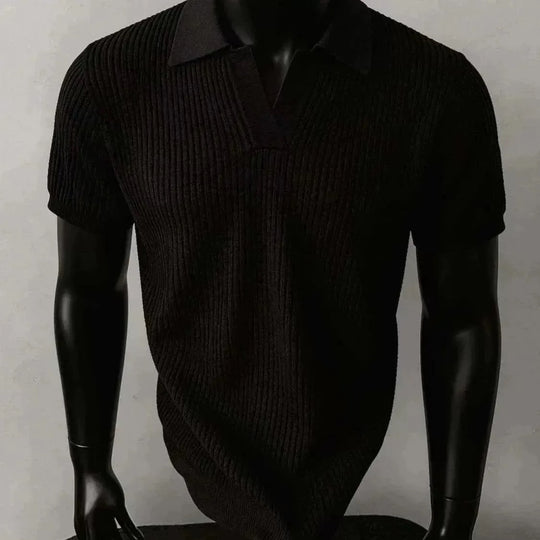 Herren Modisches Strickpoloshirt mit V-Ausschnitt Shop Nory