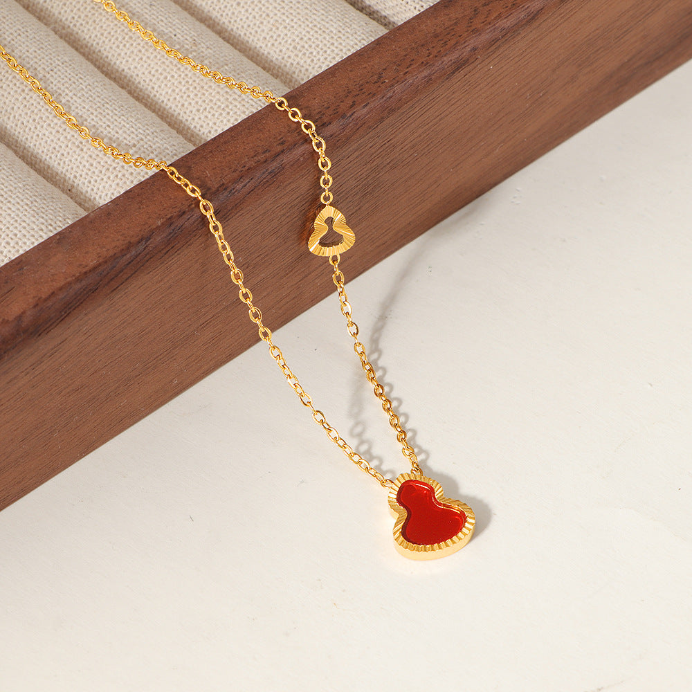 Damen Halskette mit herzförmigem Anhänger und feiner Gliederkette Shop Nory