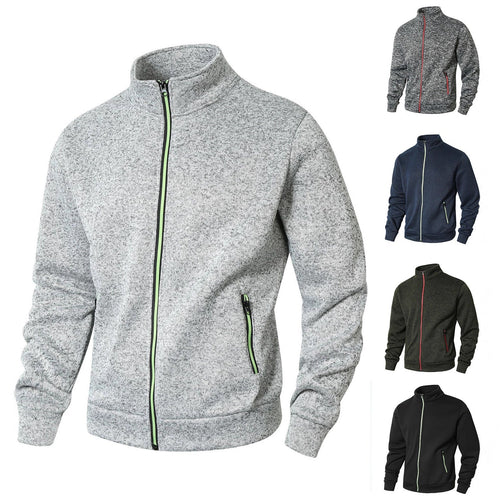 Herren Fleecejacke mit hohem Kragen und Reißverschluss Shopnory