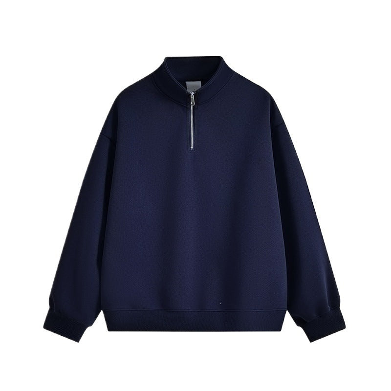 Unisex oversized Halbzip-Sweatshirt mit Stehkragen, Rippbündchen und weichem Fleece-Innenfutter Shop Nory