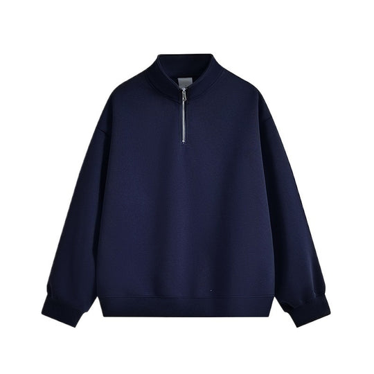 Unisex oversized Halbzip-Sweatshirt mit Stehkragen, Rippbündchen und weichem Fleece-Innenfutter Shop Nory
