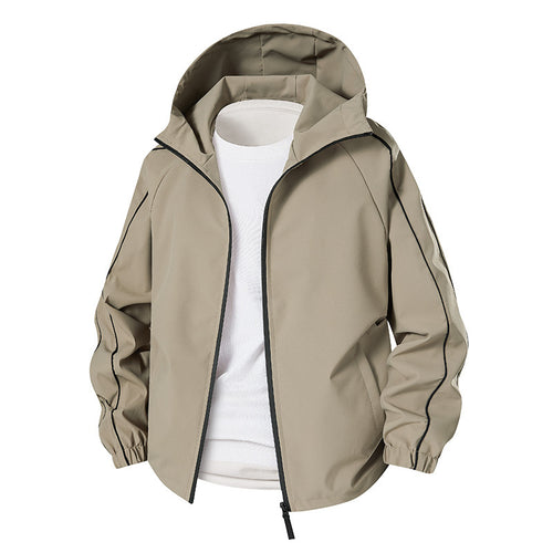 Herren Leichte Softshell-Outdoorjacke mit Kapuze, elastischen Bündchen und durchgehendem Reißverschluss Shop Nory