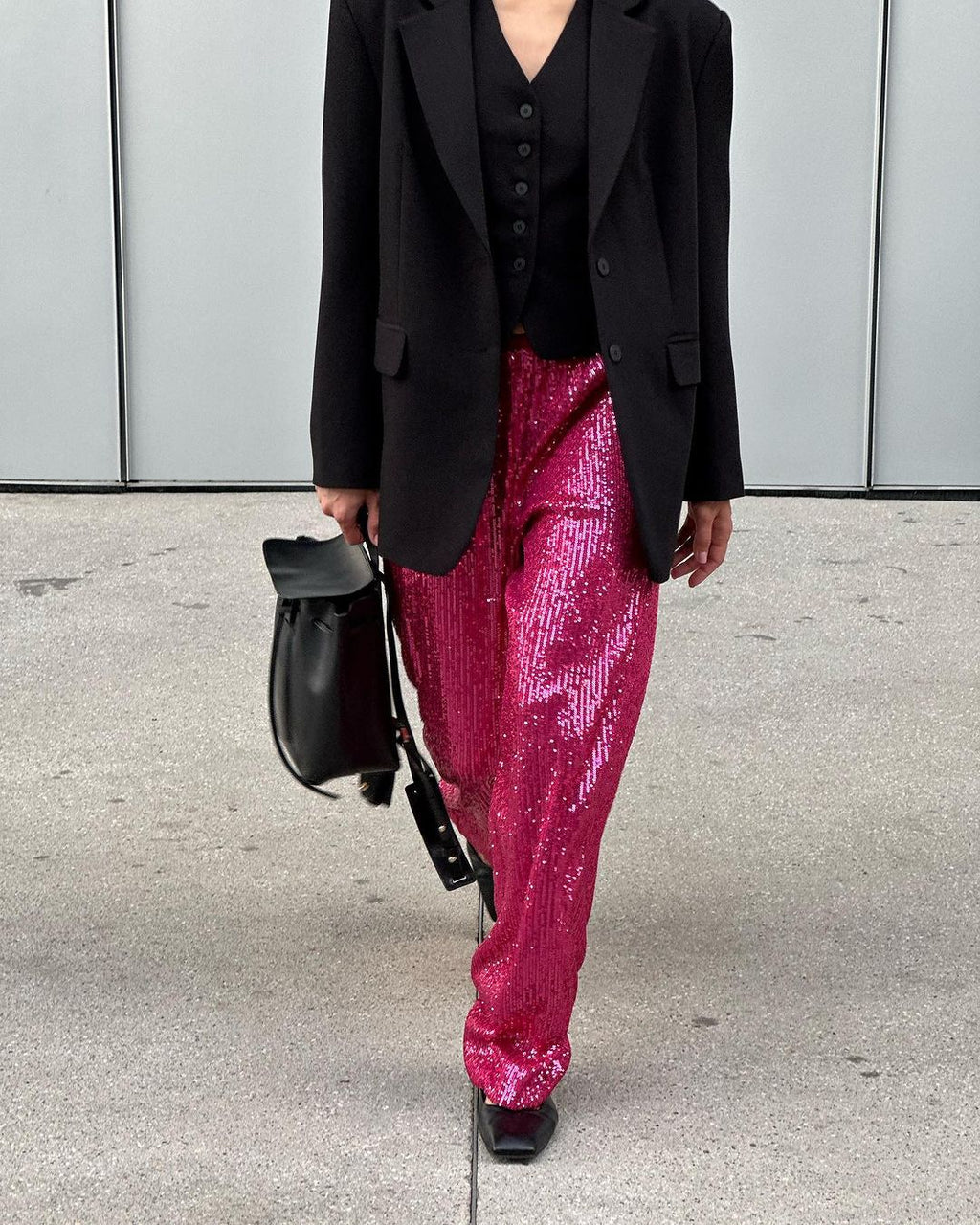 Damen Glitzernde Palazzo-Hose