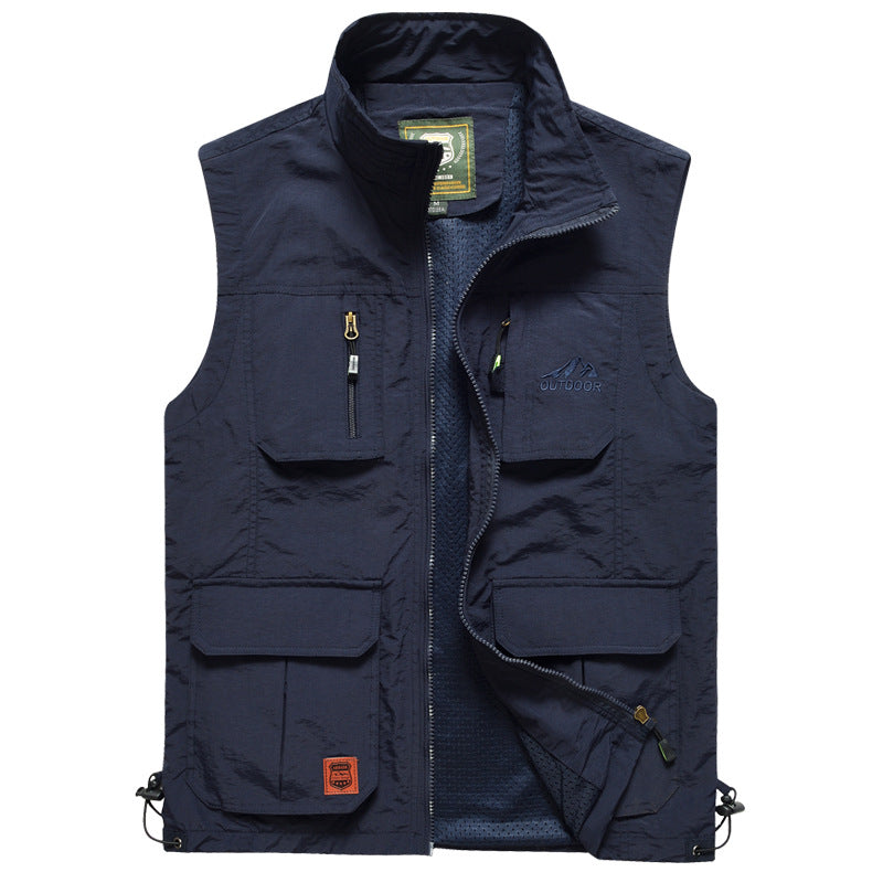 Herren Multifunktionale Outdoor‑Weste mit Mesh‑Futter, Reißverschluss‑Taschen und verstellbarem Saum Shop Nory