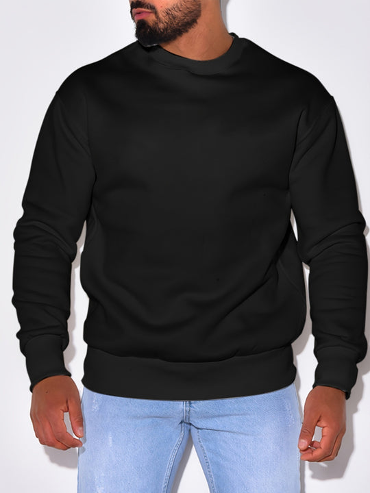 Herren Lässiges Rundhals-Sweatshirt mit Rippbündchen Shop Nory