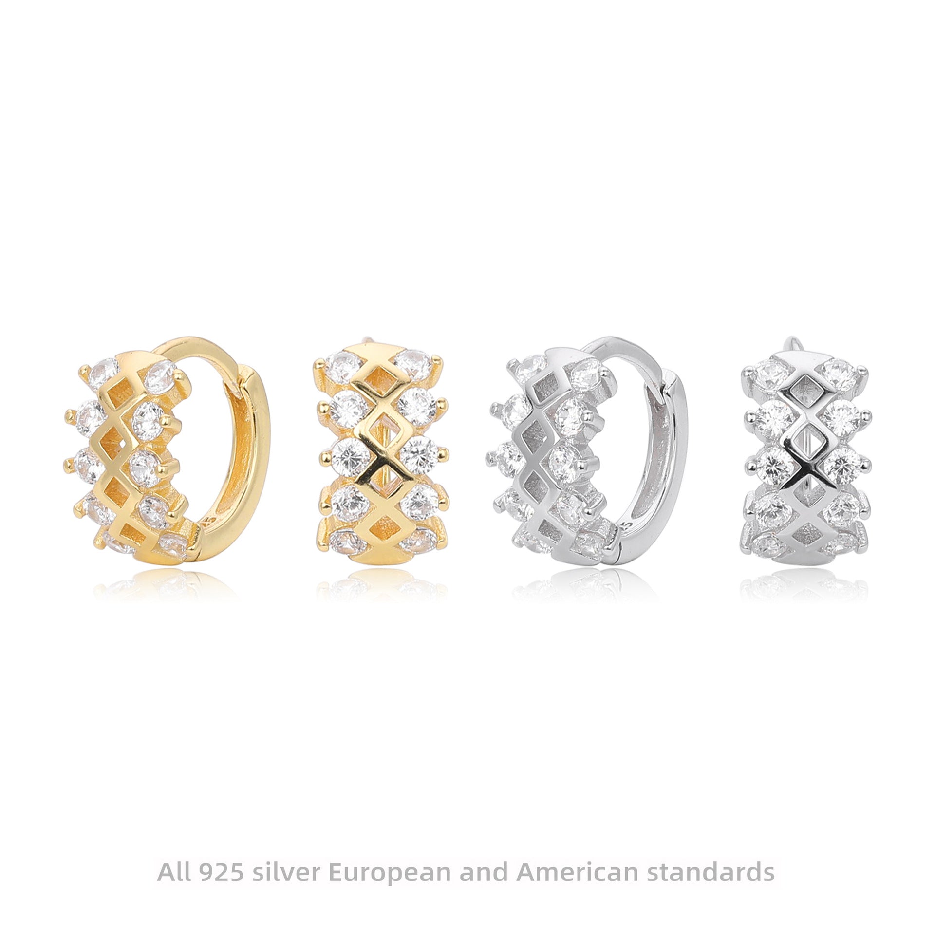 Damen Ohrringe mit elegantem Zirkonbesatz und hochwertigem 925 Sterlingsilber Shop Nory