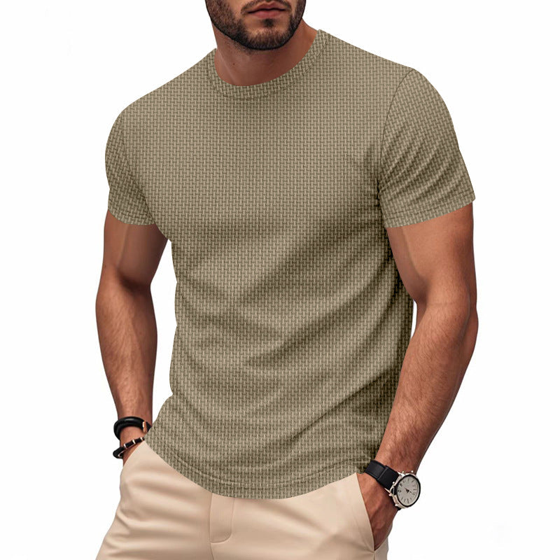 Herren Kurzarm T-Shirt mit strukturiertem Design und atmungsaktiver Baumwolle