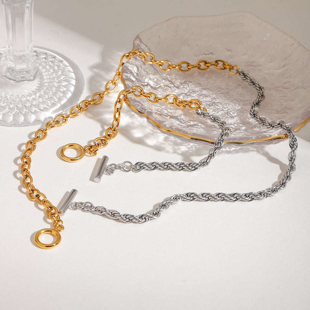 Damen Armband mit elegantem zweifarbigem Edelstahl-Design und hypoallergenen Eigenschaften Shop Nory