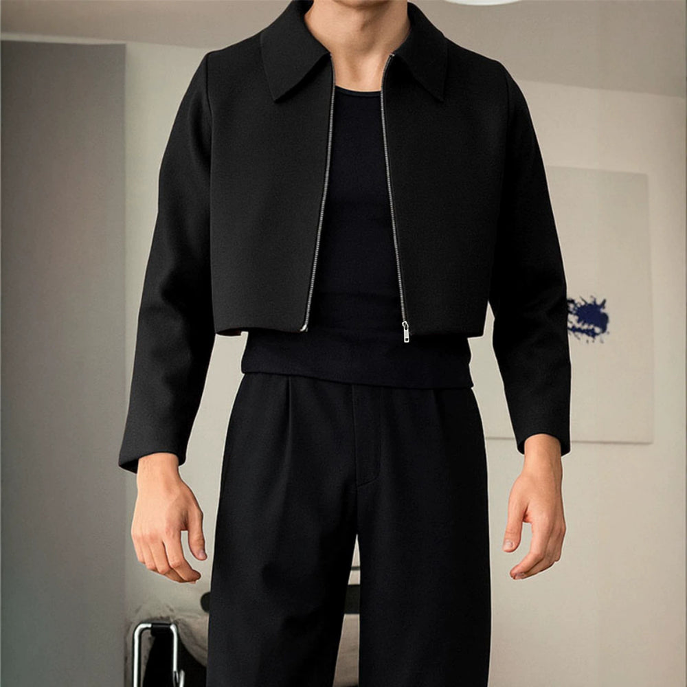 Damen Cropped Jacke mit Hemdkragen und durchgehendem Reißverschluss Shop Nory