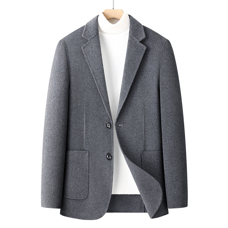 Herren Fischgrät-Wollblazer mit Reverskragen und aufgesetzten Taschen Shop Nory