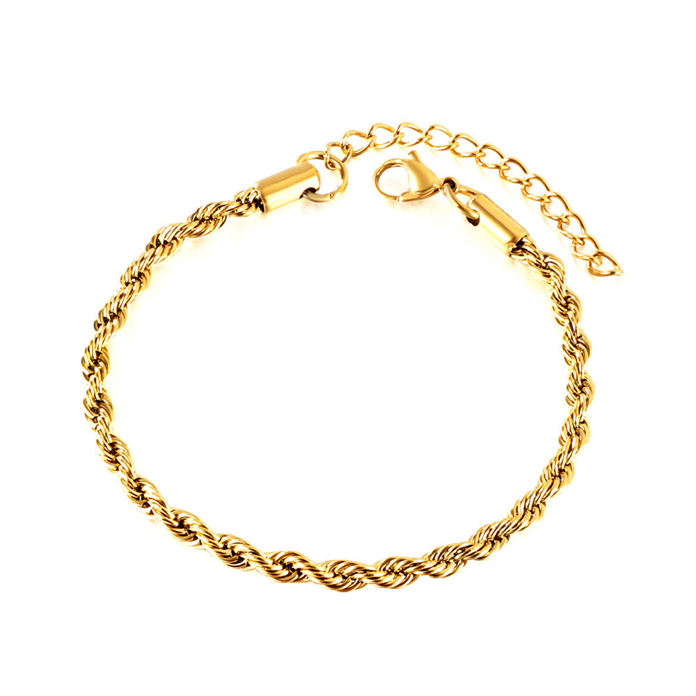 Damen luxuriöses Goldplattiertes Edelstahl Armkettchen mit verstellbarer Länge Shop Nory