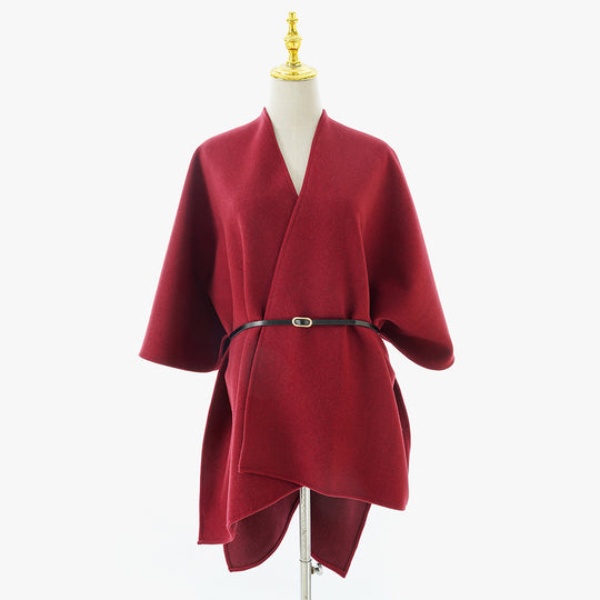 Damen Oversize Filz‑Cape mit Wickeloptik und verdeckter Kantenverarbeitung Shop Nory