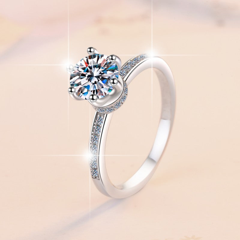 Damen Verlobungsring mit strahlendem Zirkonia und kunstvollem Design Shop Nory