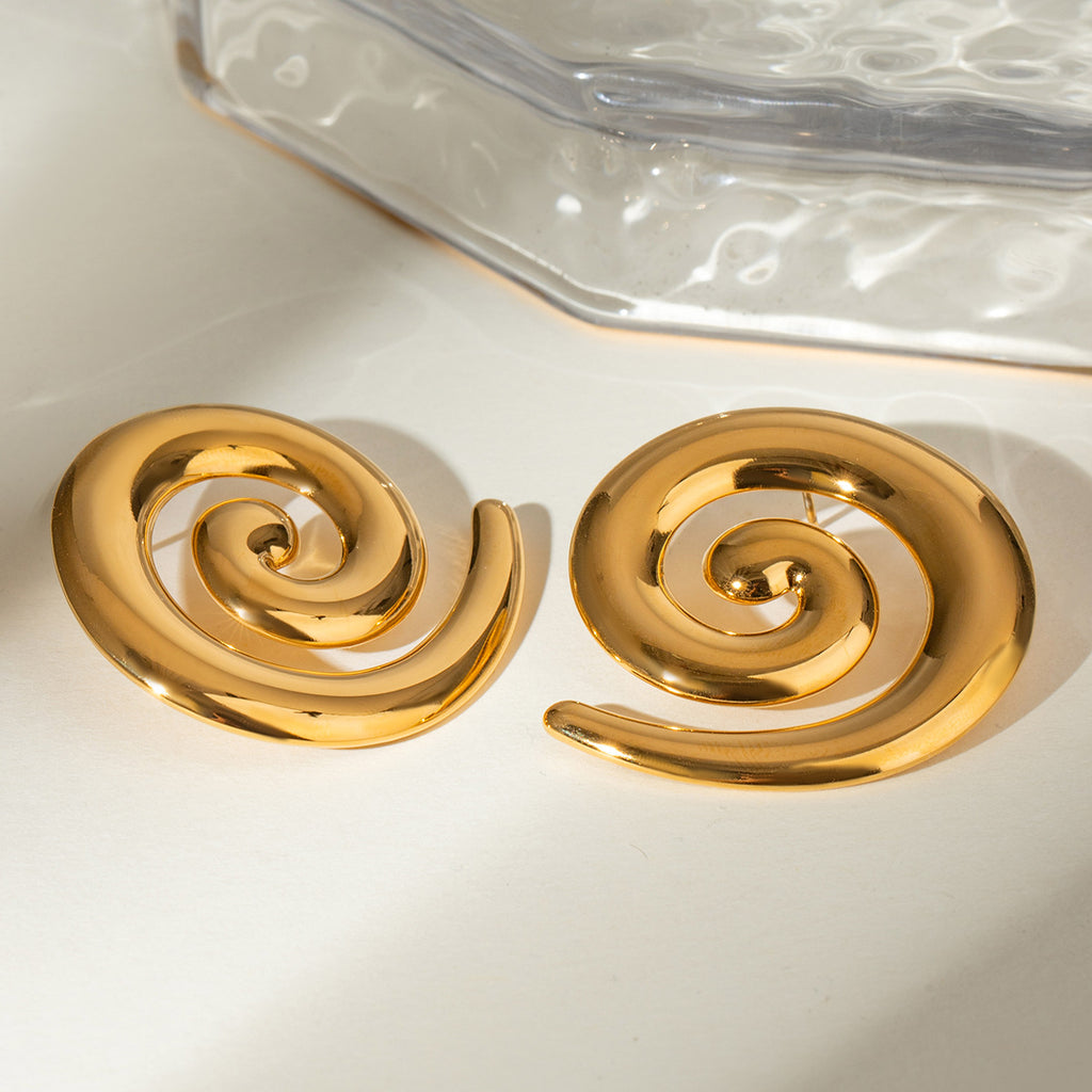 Damen Ohrhänger mit spiralisiertem Design aus hypoallergenem Edelstahl Shop Nory