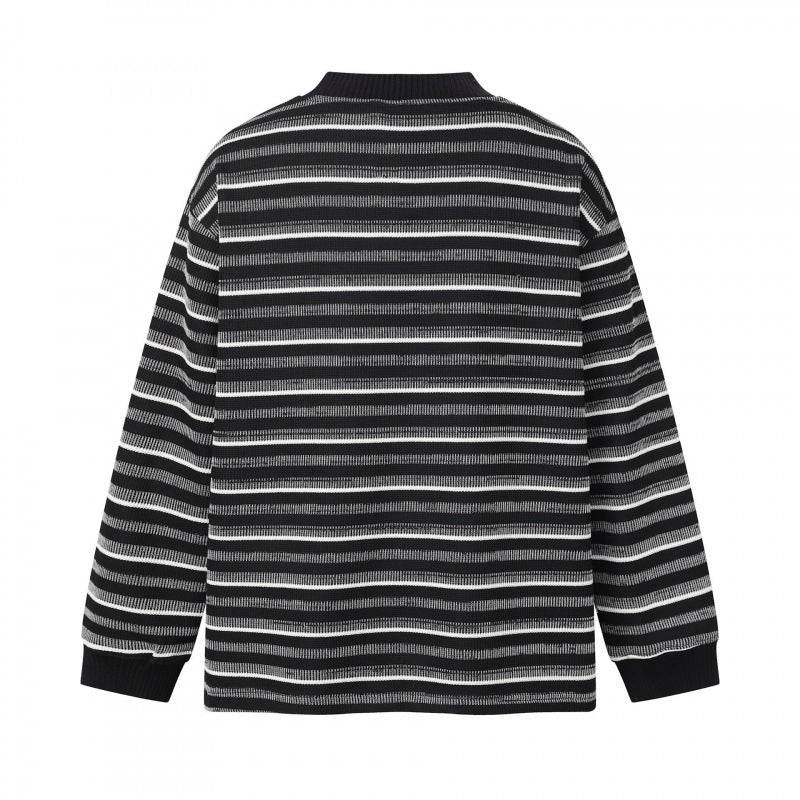 Unisex Feinstrickpullover im Boxy-Schnitt mit Rundhals und maritimen Streifen Shop Nory