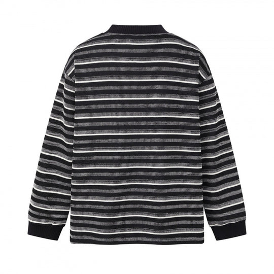 Unisex Feinstrickpullover im Boxy-Schnitt mit Rundhals und maritimen Streifen Shop Nory