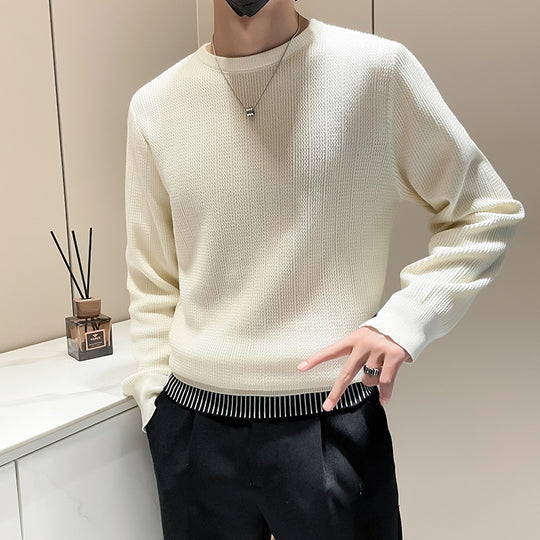 Herren Feinstrick-Pullover mit dezenter Rippenstruktur und kontrastiertem Saum Shop Nory