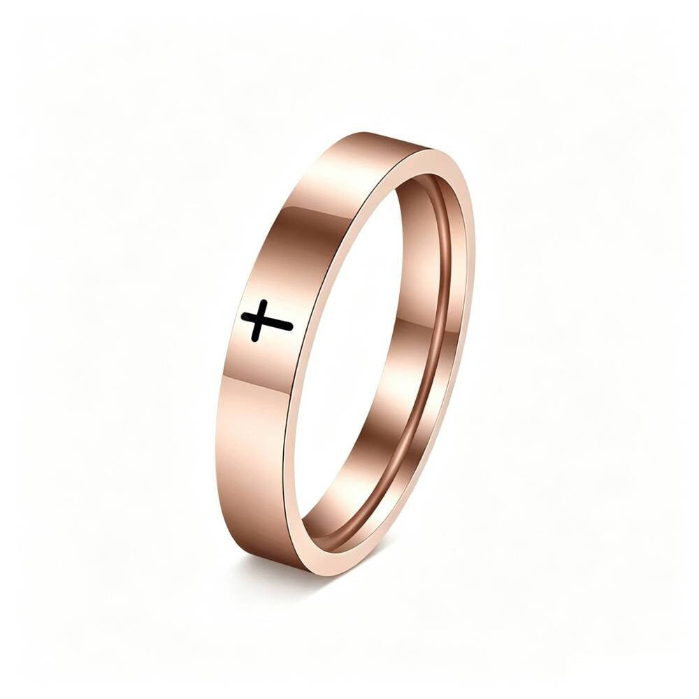 Damen Ring mit modernem minimalistischen Design und stilvollem Kreuzmotiv Shop Nory