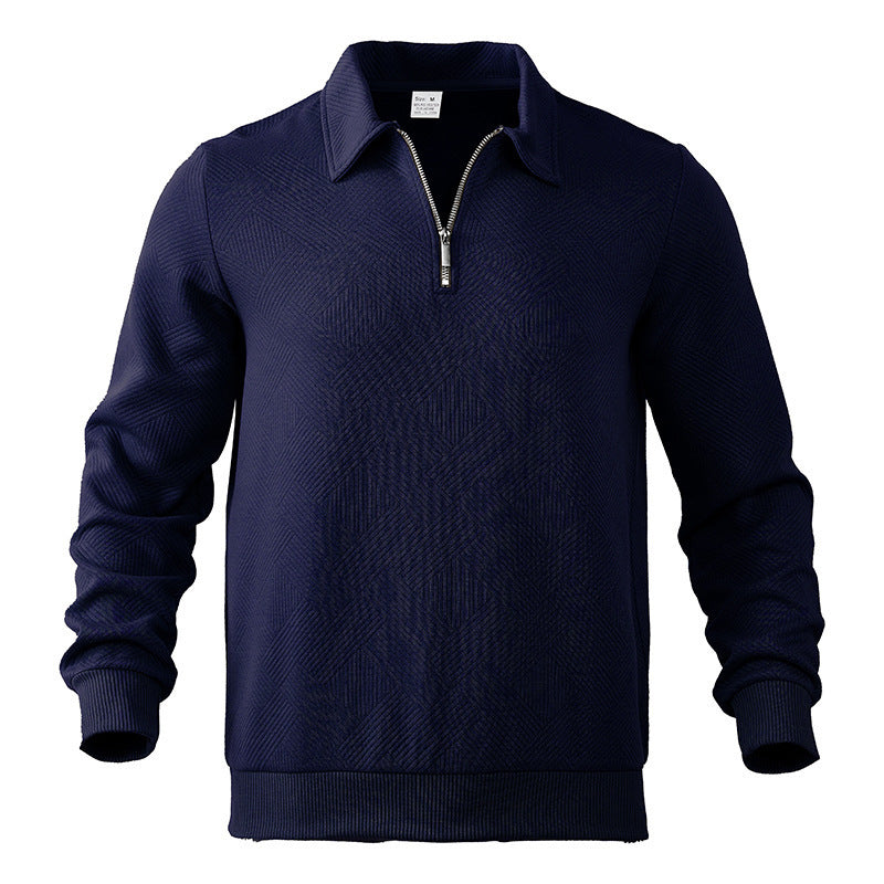 Herren nan strukturierter Troyer-Pullover mit Reißverschluss und Hemdkragen Shop Nory