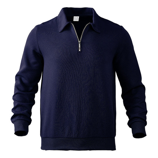 Herren nan strukturierter Troyer-Pullover mit Reißverschluss und Hemdkragen Shop Nory