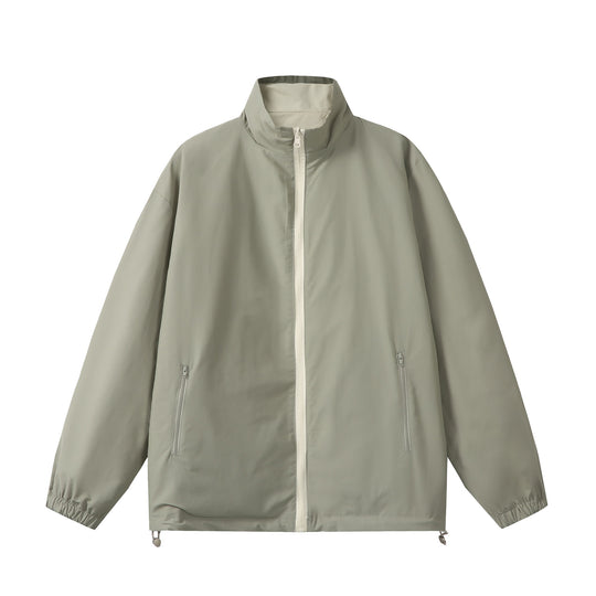 Unisex Leichter Boxy-Windbreaker mit hohem Stehkragen und Kordelzug Shop Nory
