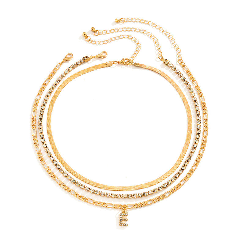 Damen mehrlagiges Collier mit eleganten Strassdetails Shop Nory