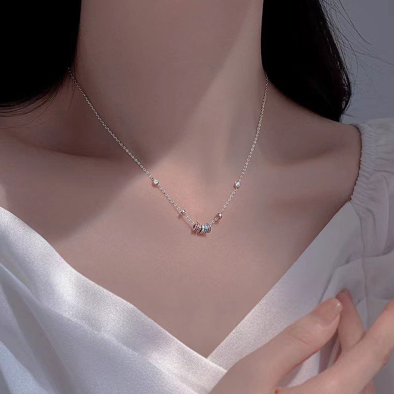 Damen glamouröse Halskette mit bunten Zirkonia-Elementen Shop Nory