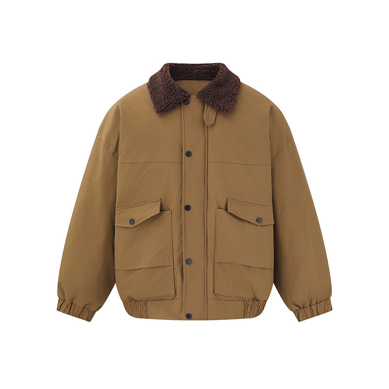 Herren Winddichter Boxy-Bomber im Workwear-Stil mit Teddykragen Shop Nory