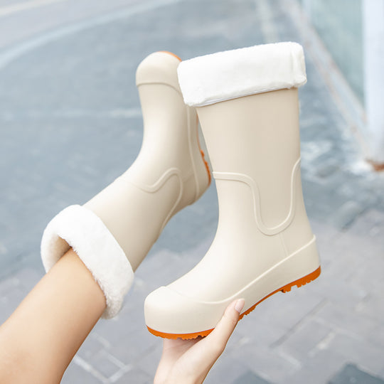 Damen Mittelhohe wasserdichte Gummistiefel mit griffiger Profillaufsohle Shop Nory