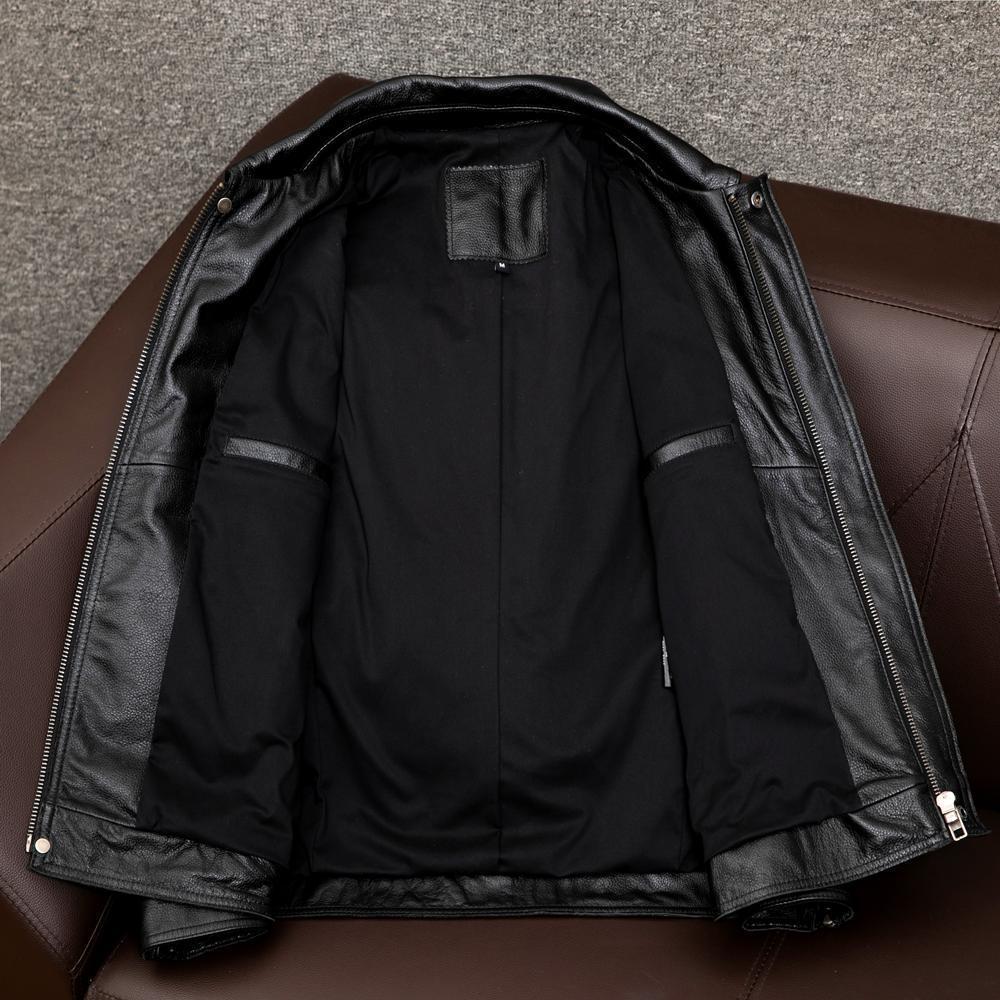 Herren Overshirt-Lederjacke mit Brusttaschen und verdecktem Reißverschluss Shop Nory