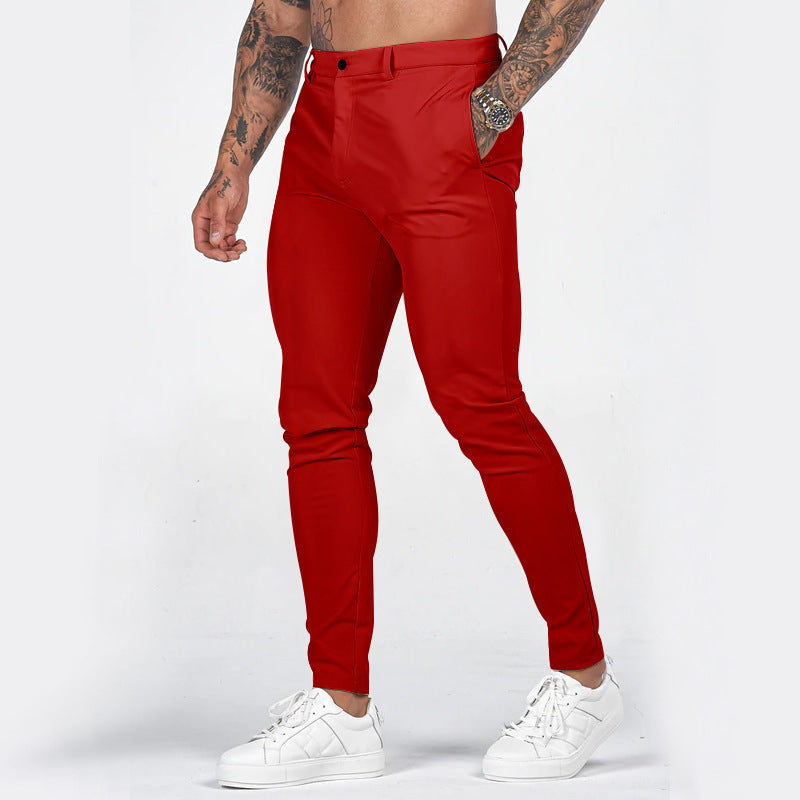 Herren elegante Slim-Fit Chinohose mit elastischem Bund und praktischen Taschen ShopNory