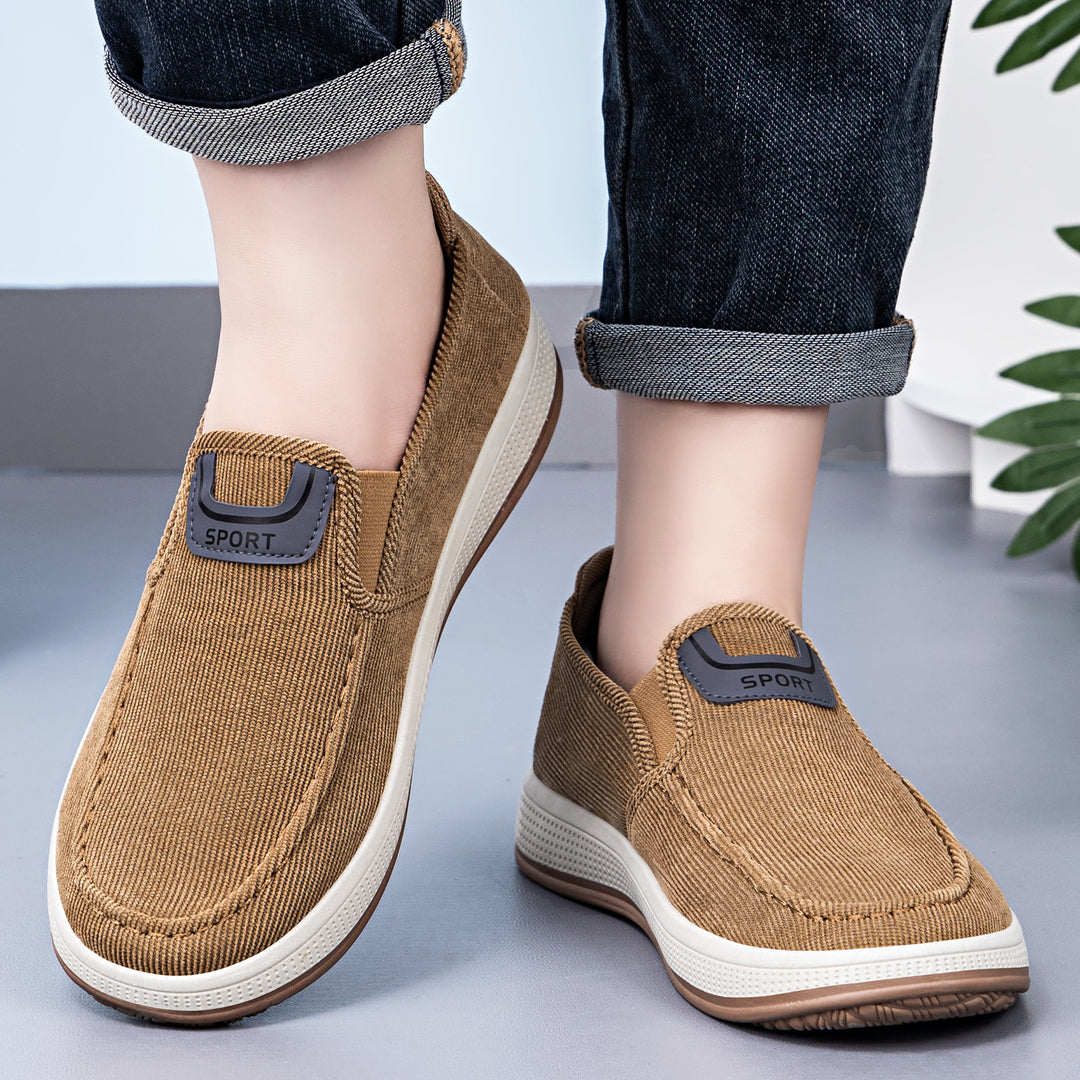 Herren nan Cord-Slipper-Sneaker mit elastischem Einstieg, gepolsterter Innensohle und griffiger Gummilaufsohle Shop Nory
