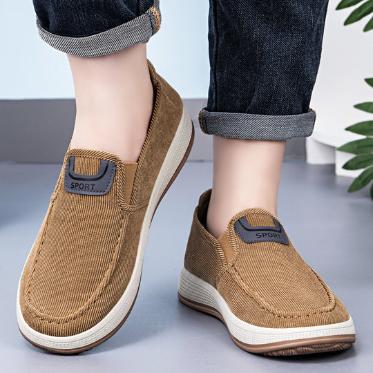 Herren nan Cord-Slipper-Sneaker mit elastischem Einstieg, gepolsterter Innensohle und griffiger Gummilaufsohle Shop Nory