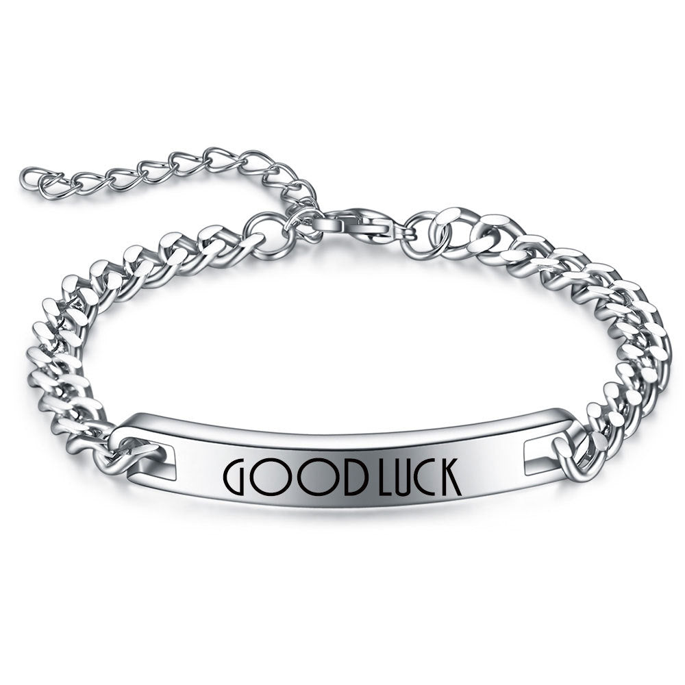 Damen Armband mit gravierbarem Glücksanhänger und eleganter Kettenstruktur Shop Nory