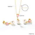Damen Schmuckset mit eleganter Perlen-Halskette und passenden Ohrsteckern Shop Nory